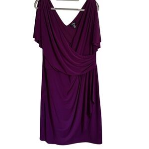 Chaps Asymmetrical Dress in Rich Purple